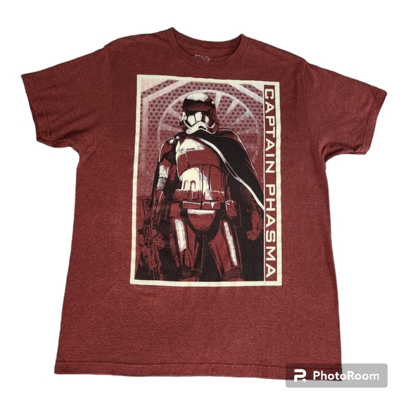 Star Wars Fifth Sun The Force Awakens Captain Phasma Poster Heather Red Tshirt L - Picture 3 of 16
